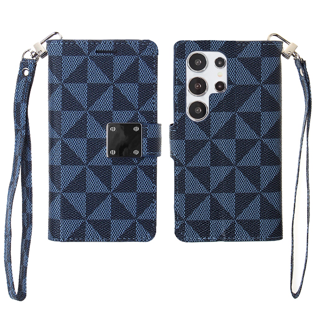 Triangle Wallet Case for Galaxy S24 Plus - Navy Blue