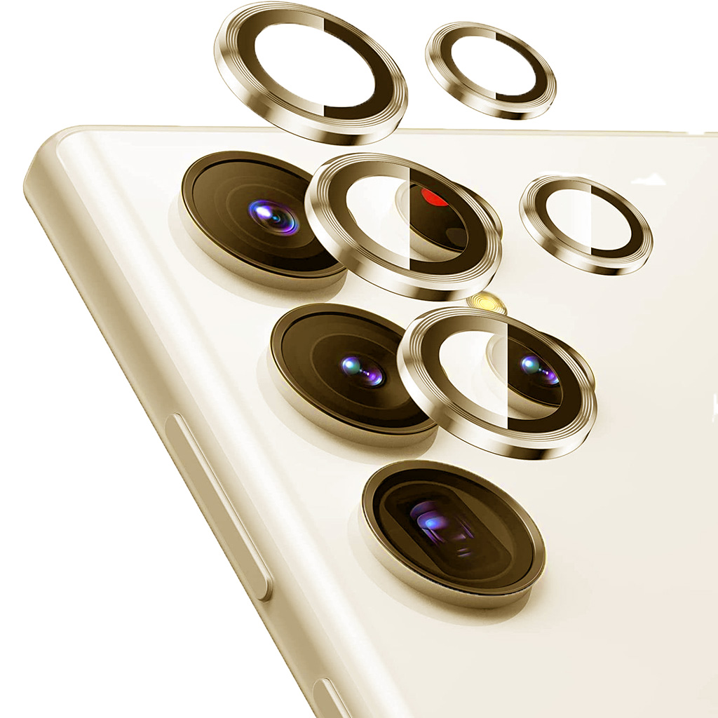 Ring Camera Lens w/HD Tempered Glass for Samsung Galaxy S24 Ultra (Gold) (1 Pc)