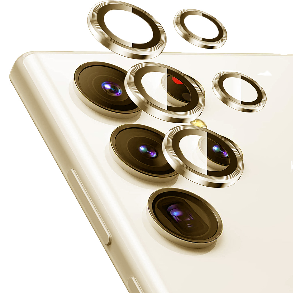 Ring Camera Lens w/HD Tempered Glass for Samsung S24 Ultra (Gold)