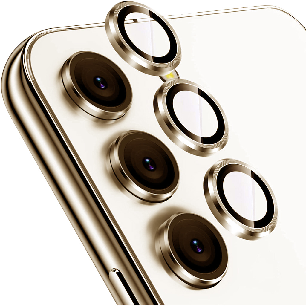 Ring Camera Lens w/HD Tempered Glass for Samsung S24 Plus (Gold)
