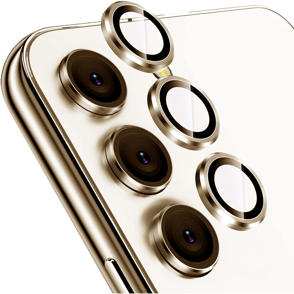 [TG-S24P-RCL-GO] Ring Camera Lens w/HD Tempered Glass for Samsung Galaxy S24 Plus (Gold) (1 Pc)