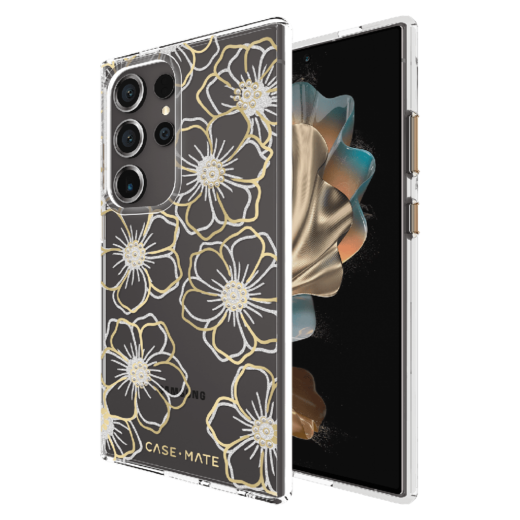 Case-mate - Floral Gems Case For Samsung Galaxy S24 Ultra - Gold