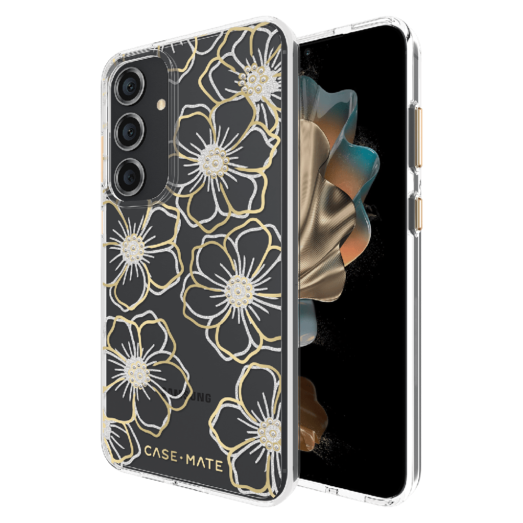 Case-mate - Floral Gems Case For Samsung Galaxy S24 Plus - Gold