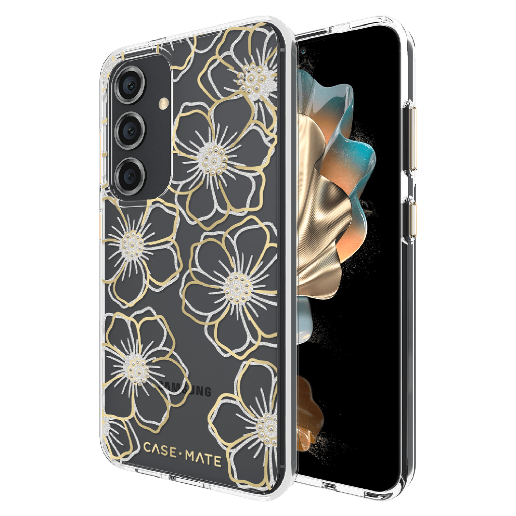 Case-mate - Floral Gems Case For Samsung Galaxy S24 - Gold