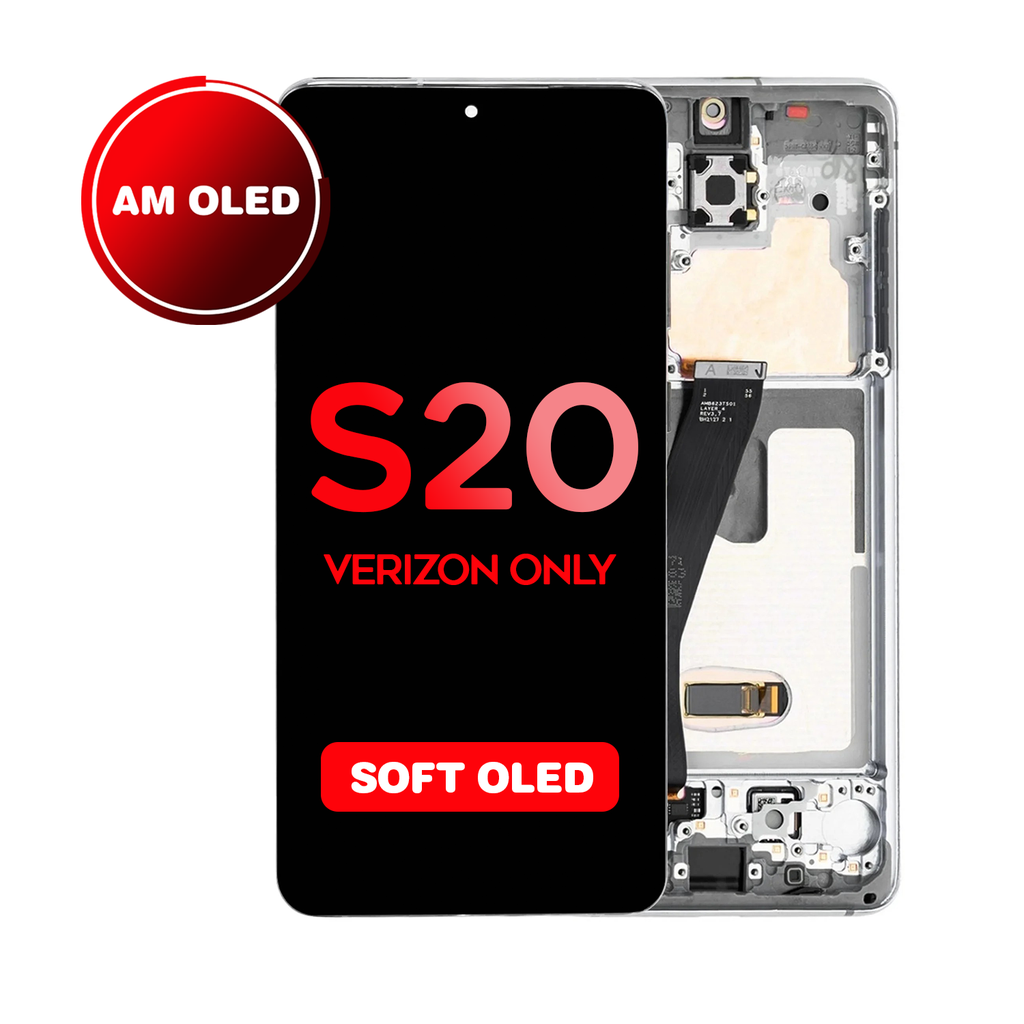 OLED Assembly for Samsung Galaxy S20 (G980 / G981) with Frame - Cosmic Gray (Verizon 5G UW Frame) (Aftermarket - OLED)