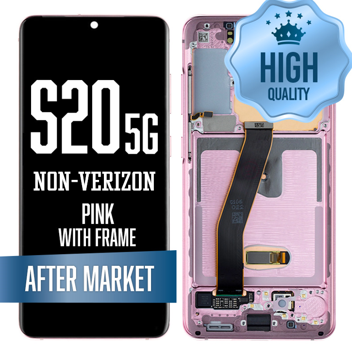 OLED Assembly for Samsung Galaxy S20 With Frame - Pink (Non-Verizon 5G UW Frame Only) (High Quality - Aftermarket)