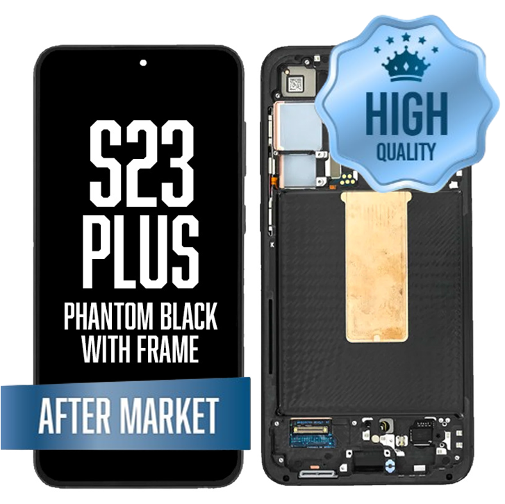 OLED Assembly for Samsung Galaxy S23 Plus 5G With Frame - Black (High Quality - Aftermarket)