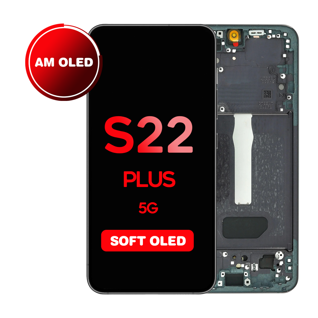 OLED Assembly for Samsung Galaxy S22 Plus (S906) with Frame - Black (Aftermarket - OLED)