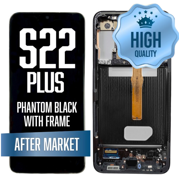 OLED Assembly for Samsung Galaxy S22 Plus 5G With Frame - Black (High Quality - Aftermarket)