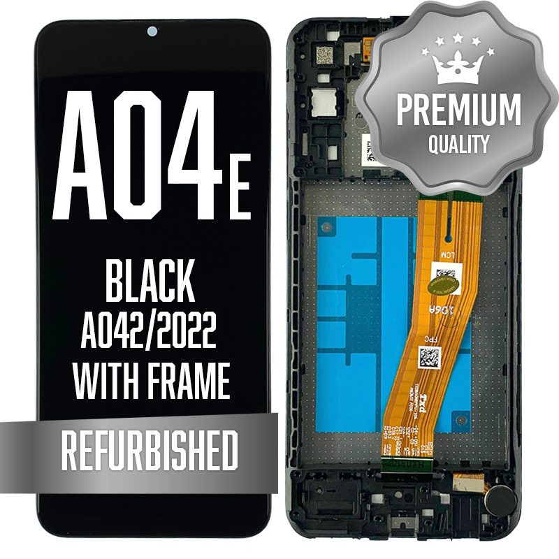 LCD Assembly with Frame for  Galaxy A04E (A042 / 2022) - Black (Premium/Refurbished)