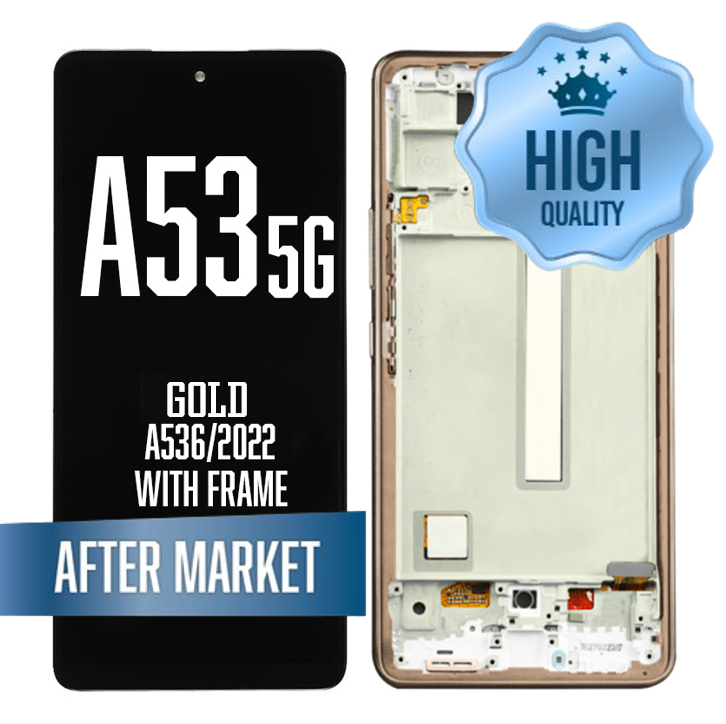 LCD Assembly for Galaxy A53 5G (A536 / 2022) with Frame - Gold (High Quality / AM OLED)
