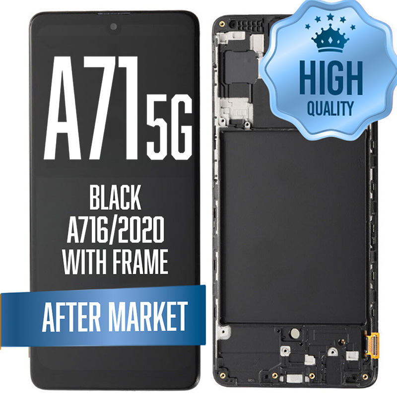 LCD Assembly for Galaxy A71 5G (A716/2020) with Frame - Black (High Quality/AM OLED)