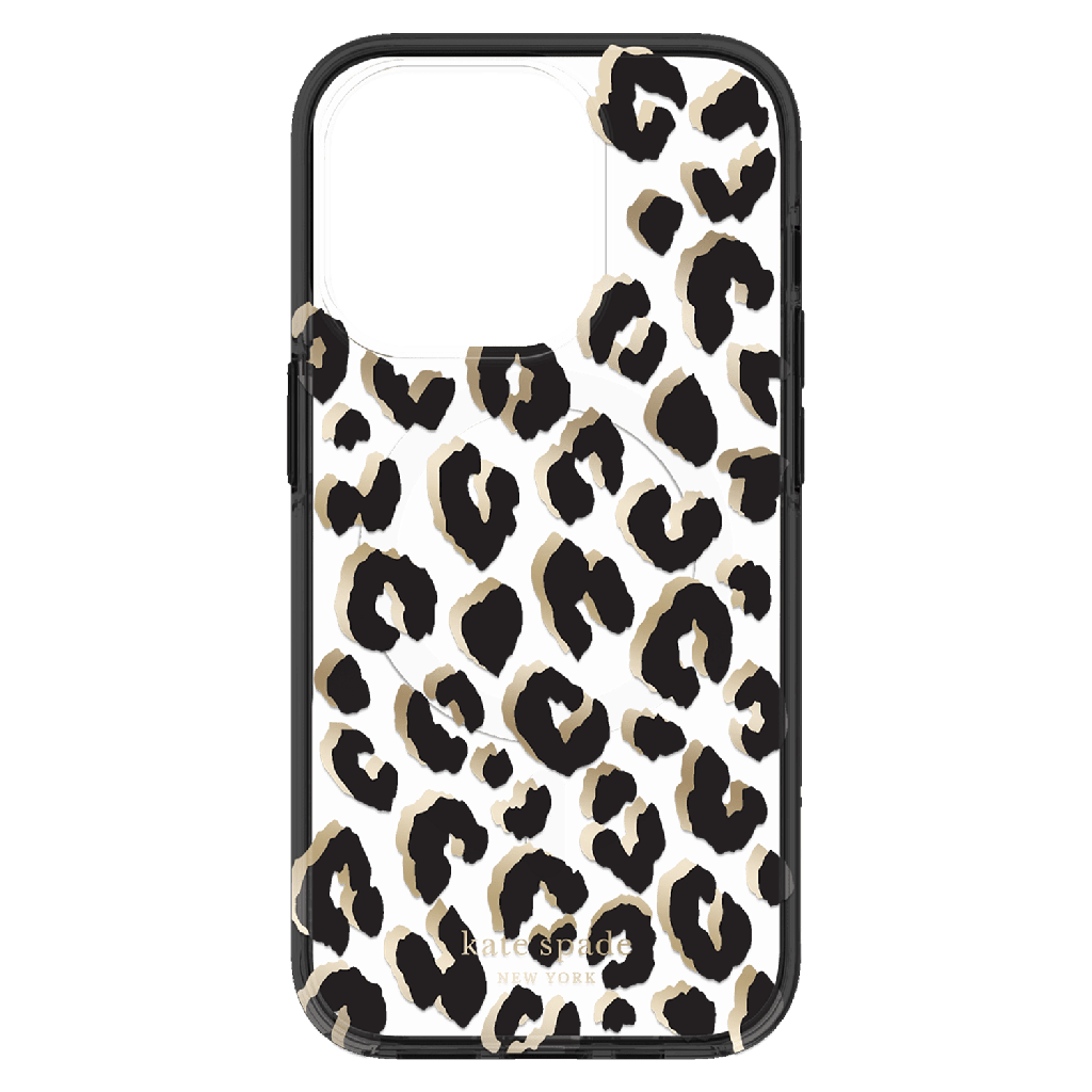 Kate Spade - New York Protective Hardshell Magsafe Case For Apple Iphone 14 Pro - City Leopard Black