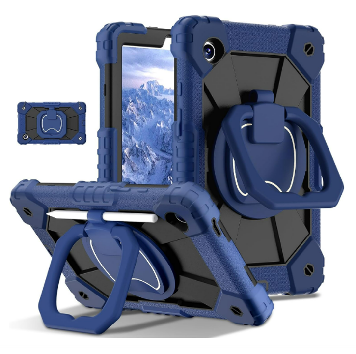 Heavy Duty Rugged Case with Rotating Handle for iPad 11 (2025) / iPad 10 (2022) - Navy Blue