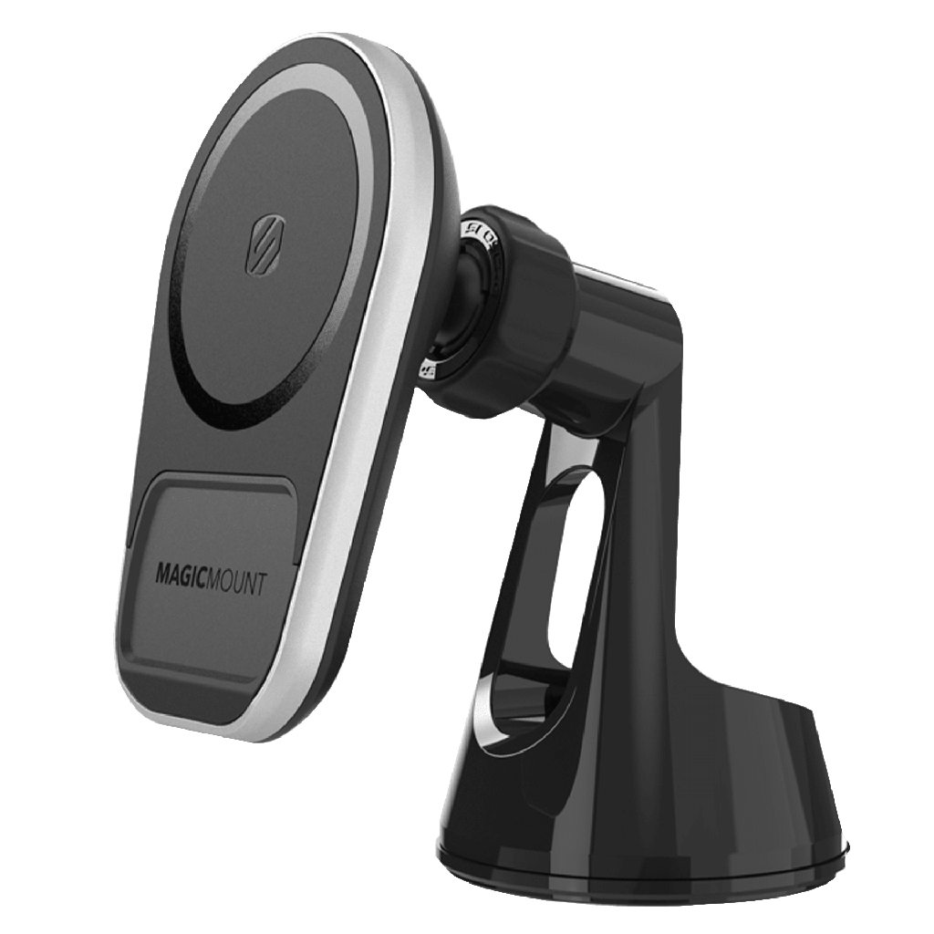 Scosche - Magicmount Pro Charge5 Wireless Charging Dash  /  Window Mount - Black And Silver
