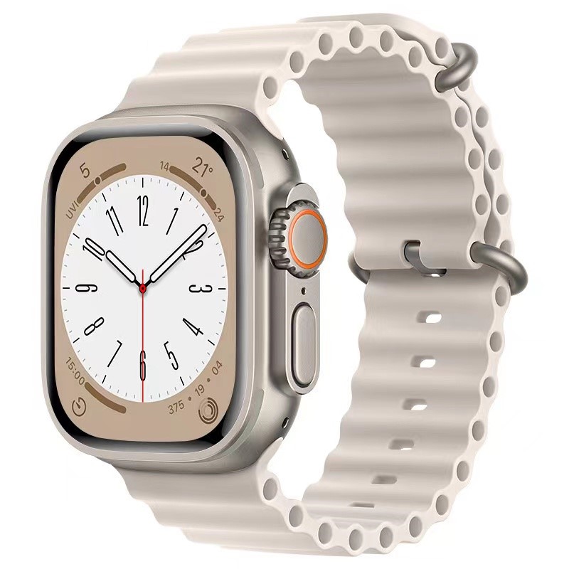 Silicone Ocean Band for iWatch 38/40/41mm - Cream