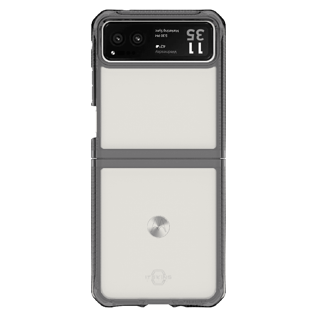 Itskins - Hybridr Clear Case For Motorola Razr 2023 - Black And Transparent