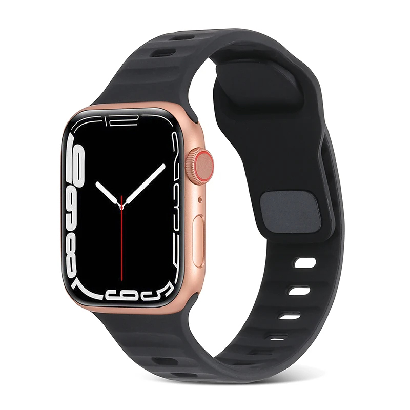 Trendy Square Buckle Band for iWatch 38/40/41mm - Black