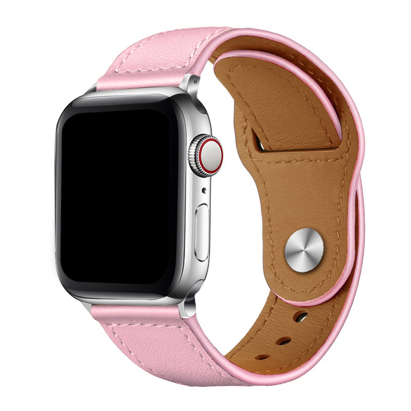 Leather Band with Reverse Buckle for iWatch 38/40/41mm - Pink
