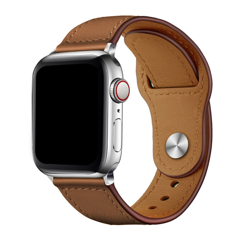 Leather Band with Reverse Buckle for iWatch 38/40/41mm - Brown