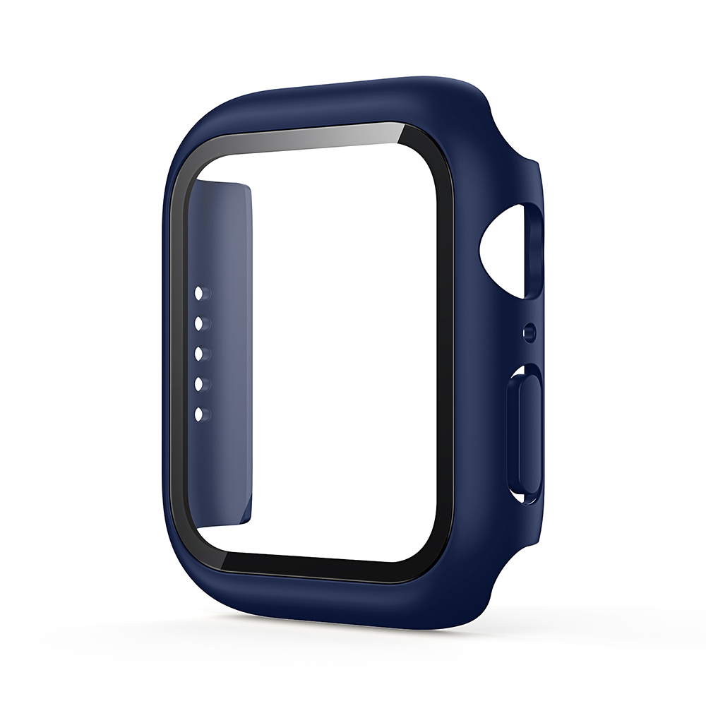 Hard PC Case with Tempered Glass For iWatch 40mm - Dark Blue