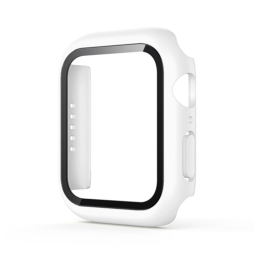 Hard PC Case with Tempered Glass For iWatch 41mm - White