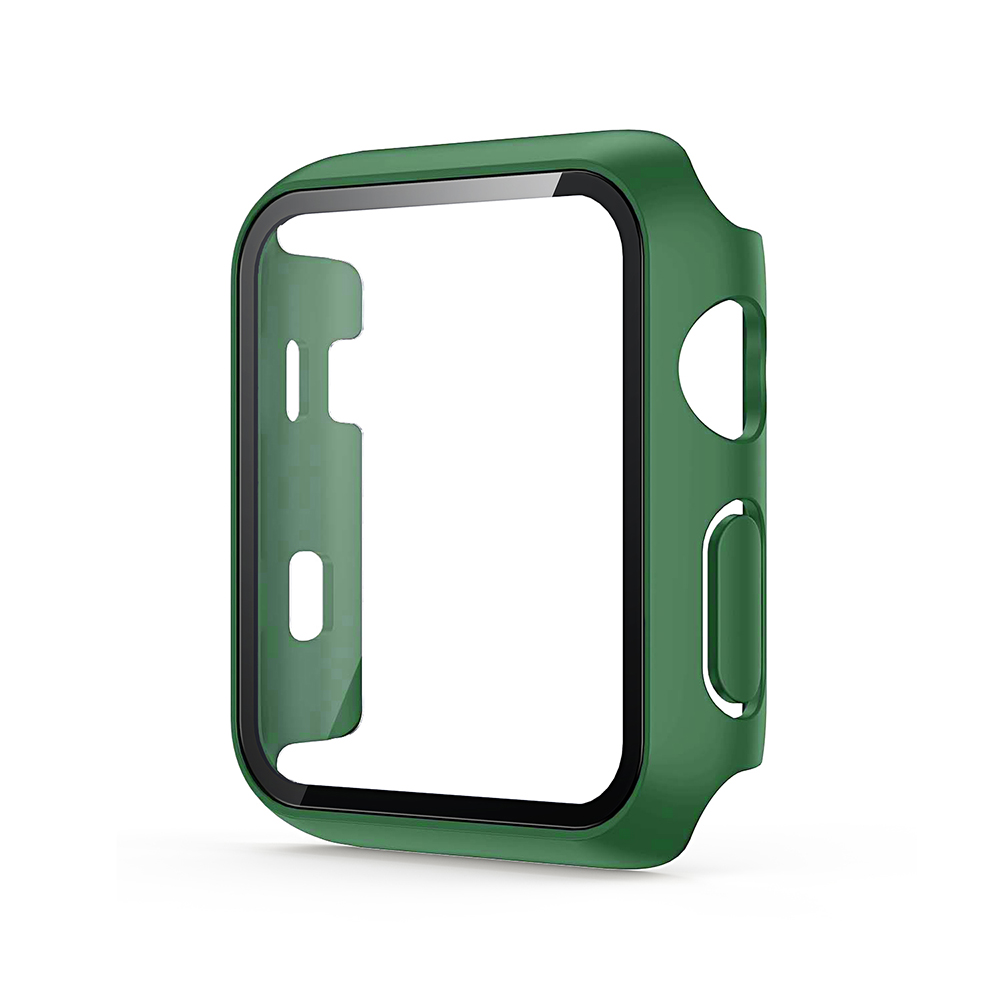 Hard PC Case with Tempered Glass For iWatch 42mm - Green
