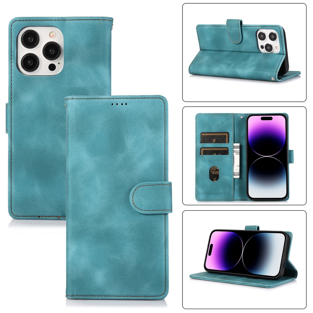 Handy Stylish Wallet Case for iPhone 16e / 14 / 13 - Green