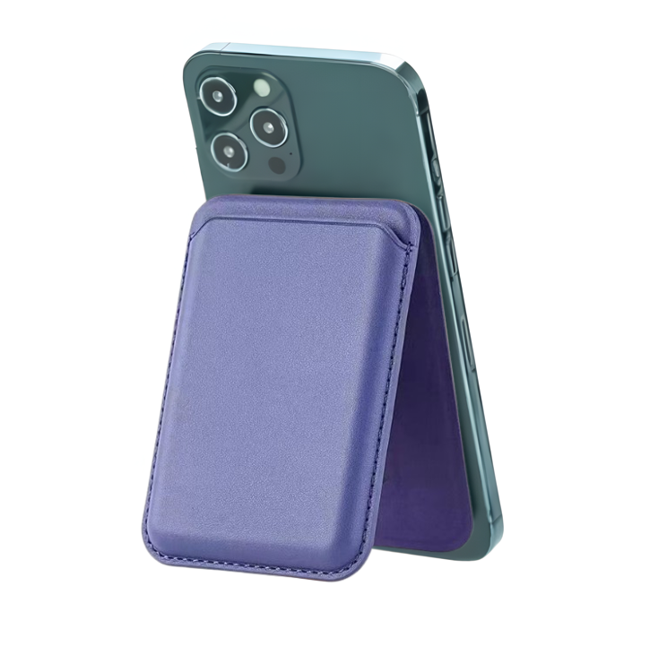 Premium Magnetic Leather Wallet and Stand - Purple