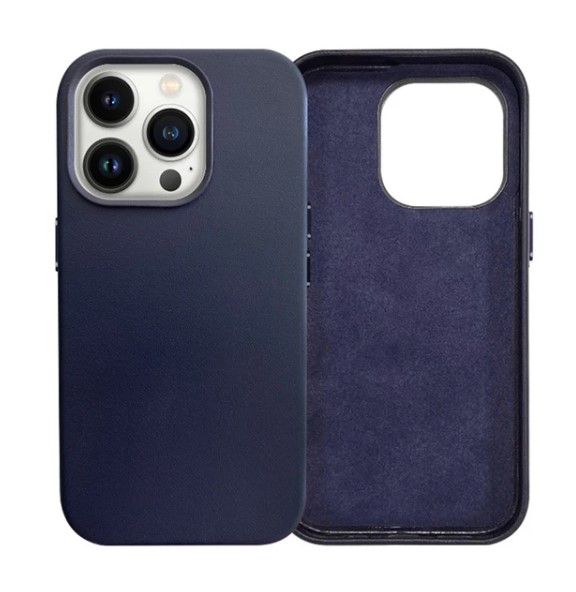 PU Leather Case with inner Magsafe for iPhone 15 - Dark Blue