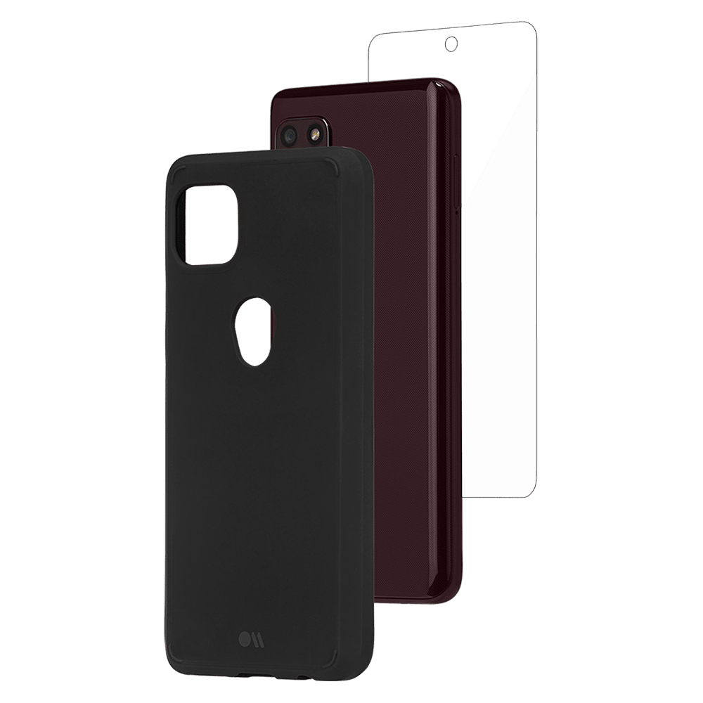 Case-mate - Protection Pack Tough Case And Glass Screen Protector For Motorola One 5g Ace - Black