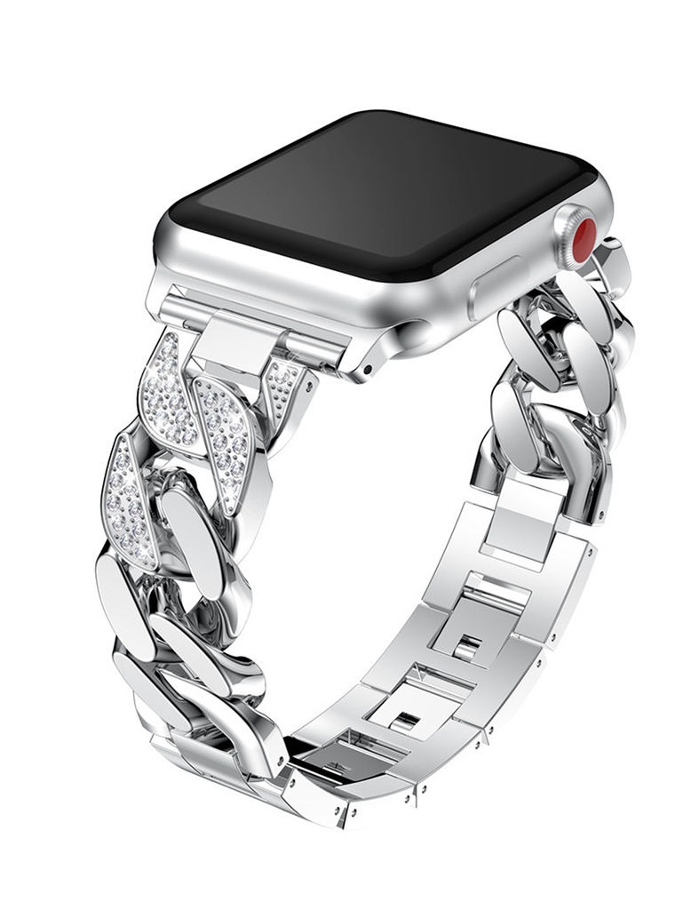 Diamond Bracelet Steel Band for iWatch 38/40/41mm - Silver