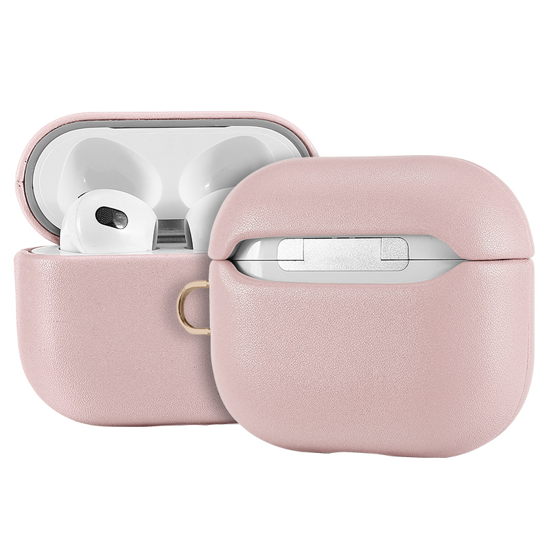 Leather (Imported Cowhide Fabric) Case for AirPods (3rd Gen) - Pink