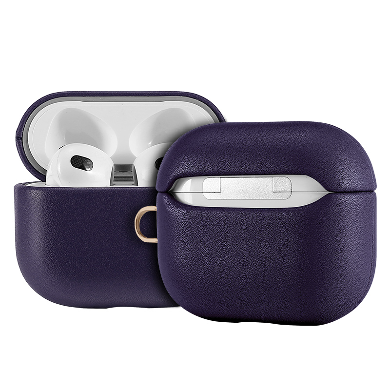 Leather (Imported Cowhide Fabric) Case for AirPods (3rd Gen) - Purple