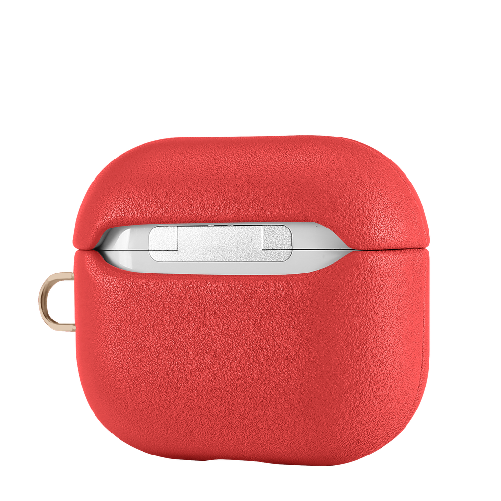 Leather (Imported Cowhide Fabric) Case for  for  AirPods Pro (1st Gen)- Red
