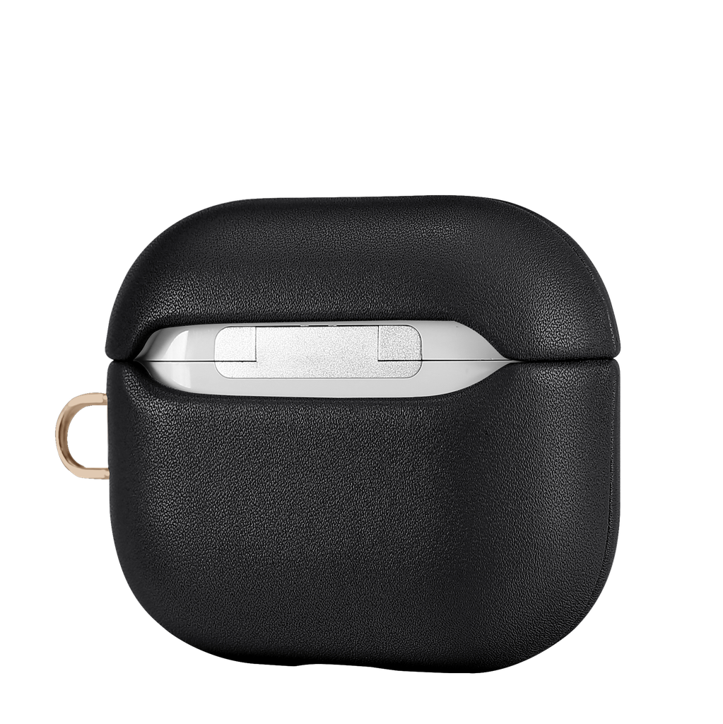 Leather (Imported Cowhide Fabric) Case for AirPods Pro (2nd Gen)- Black