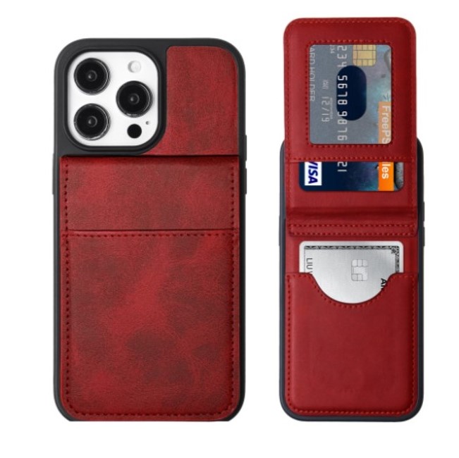 Card Holder Case for iPhone 12 / 12 Pro - Red