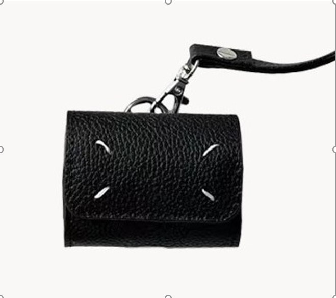 Stylish GU Leather Case for AirPods (1st & 2nd Gen) - Black