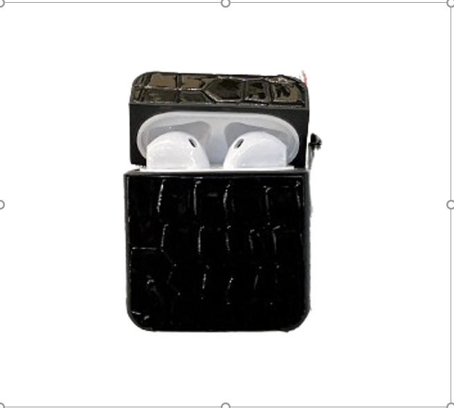 Shiny Snake Model Case for Airpods  (1st & 2nd Gen) - Black