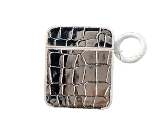 Shiny Snake Model Case for Airpods  (1st & 2nd Gen) - Silver