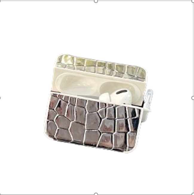 Shiny Snake Model Case for Airpods  (3rd Gen) - Silver