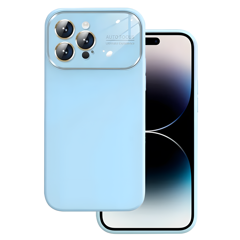 Premium Silicone Case with Camera Protection Window for iPhone 14 Pro Max - Light Blue