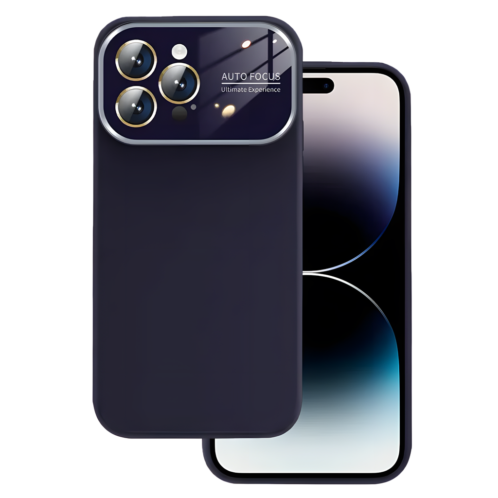 Premium Silicone Case with Camera Protection Window for iPhone 14 Pro Max - Dark Purple