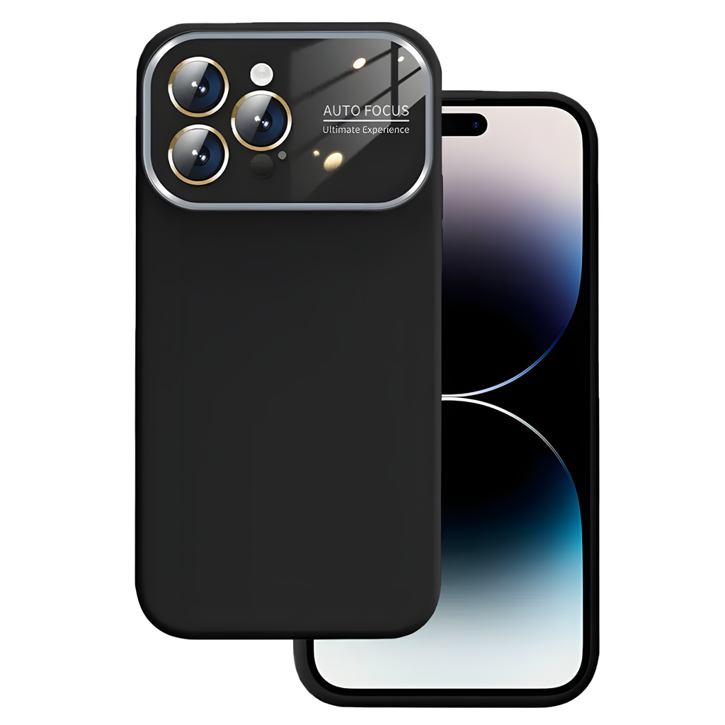 Premium Silicone Case with Camera Protection Window for iPhone 12 Pro Max - Black