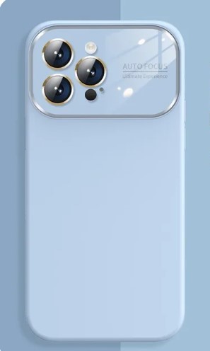 Premium Silicone Case with Camera Protection Window for iPhone 12 Pro Max - Light Blue