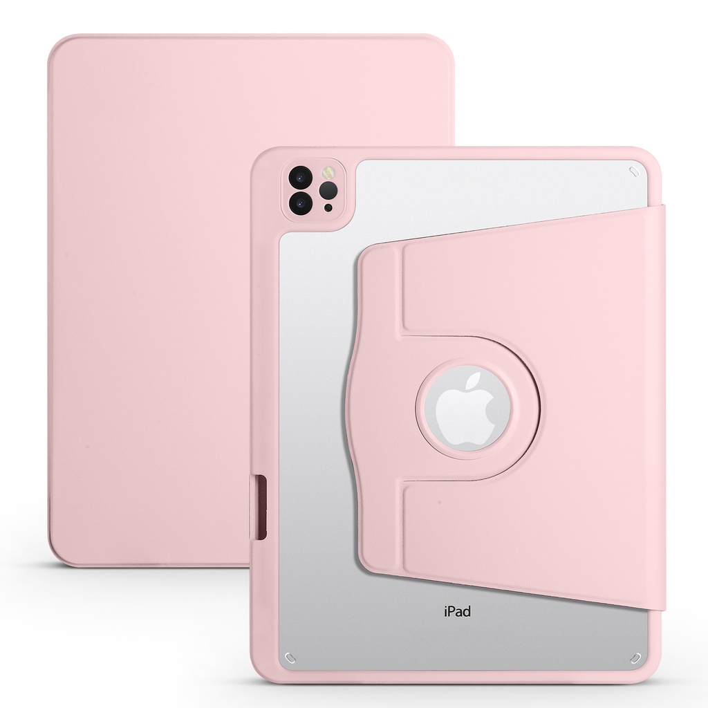 Rotating Full Body Magnet Case for  iPad 12.9" (3rd-4th-5th Generation) & Air 13 (2024/2025) - Pink
