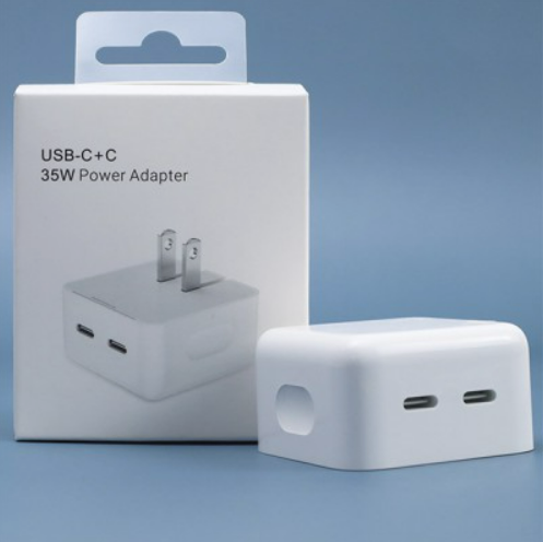35W Dual USB-C Port Power Adapter (White Package)