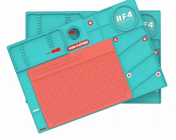 RF4 RF-PO2 Double Layer Microscope Maintenance Mat Heat insulation pad Multifuction Phone Repair Platform Soldering Silicone Mat
