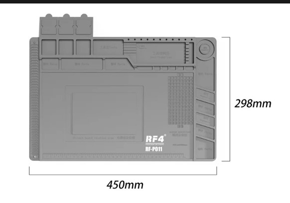 RF4 RF-PO11 Antistatic Heat Insulation Pad for Phone Maintenance Motherboard IC Chips Soldering Repair Mat (450*298 mm)
