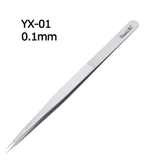 QianLi Ineezy Round-Type Tweezers YX-01 (Tips: 0.01 mm., Length: 140 mm.)